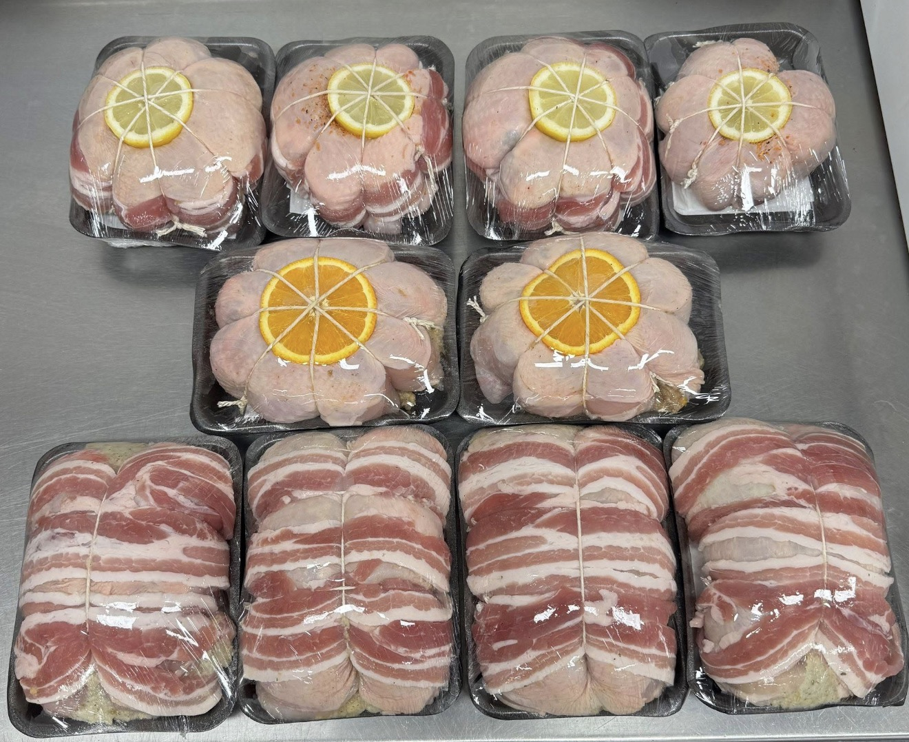 Prepared ready-to-cook chicken parcels at Pantri Dysynni