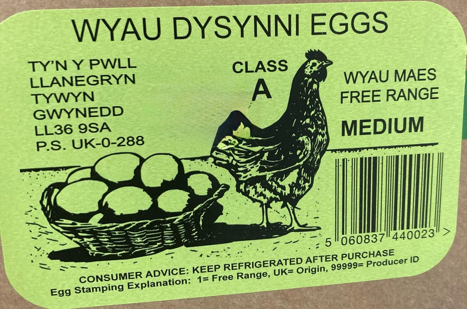 Local free range eggs stocked at Pantri Dysynni