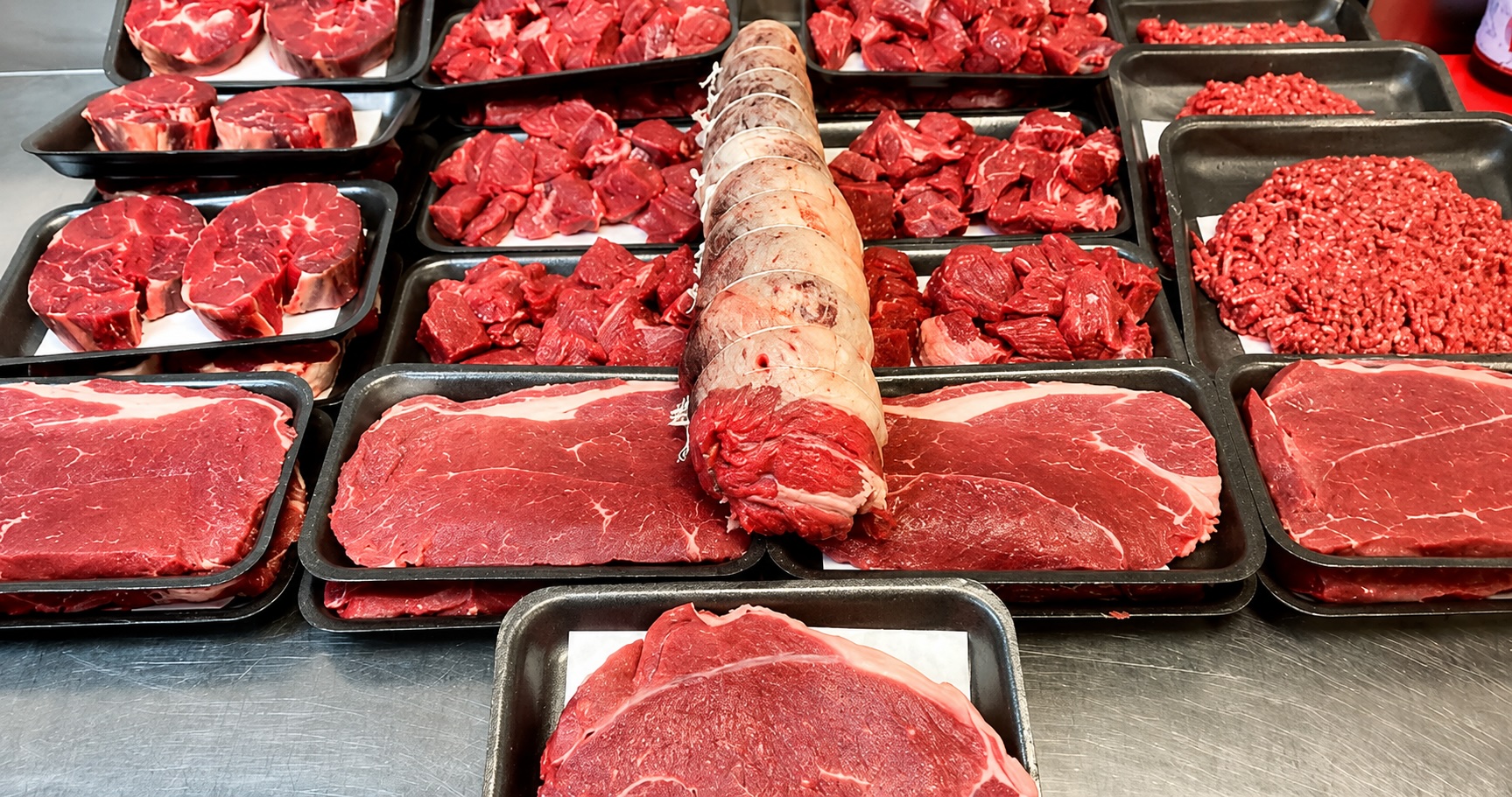 Quality butchers counter at Pantri Dysynni farm shop in Tywyn